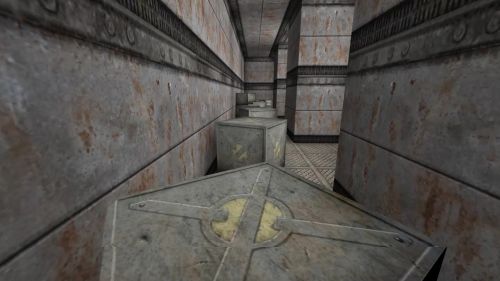 Unreal Tournament 99 First Person gameplay screenshot 6 of 9 - Map: CTF-BT-(BJ)Facility-v2.unr - Demo: e6374ef5-4685-49eb-b6b6-6122896669eb.dem - Gameplay match