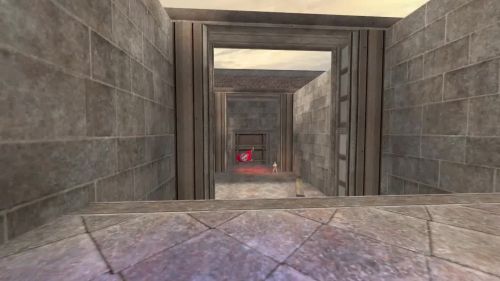 Unreal Tournament 99 First Person gameplay screenshot 9 of 10 - Map: CTF-BT-TrainingGrounds01-Jump.unr - Demo: f333697a-631f-40b9-8a3a-bafe0d96a2d6.dem - Gameplay match