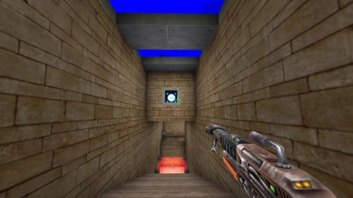 Unreal Tournament 99 First Person gameplay screenshot 6 of 9 - Map: CTF-BT-(bar)Elorac-v3.unr - Demo: d65503b3-d852-4bcb-b3eb-12c0333f3364.dem - Gameplay match