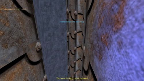 Unreal Tournament 99 First Person gameplay screenshot 6 of 10 - Map: CTF-BT-shitfest-1-04.unr - Demo: 080e184b-5319-4184-ad81-e43ac466b1b8.dem - Gameplay match