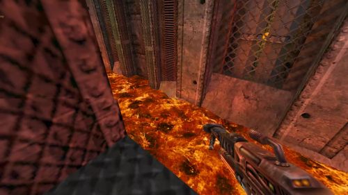 Unreal Tournament 99 First Person gameplay screenshot 7 of 10 - Map: CTF-BT-[LUN]DestructedBase.unr - Demo: 50b88170-e64f-4dd6-af01-454f2a689adf.dem - Gameplay match
