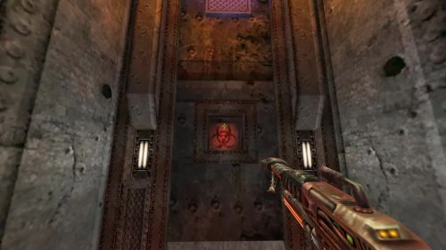 Unreal Tournament 99 First Person gameplay screenshot 9 of 10 - Map: CTF-BT-[LUN]DestructedBase.unr - Demo: 50b88170-e64f-4dd6-af01-454f2a689adf.dem - Gameplay match