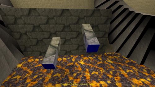 Unreal Tournament 99 First Person gameplay screenshot 9 of 10 - Map: CTF-BT-Dungeons-vF2.unr - Demo: 55338952-cced-4753-94a9-84af4bd83ec4.dem - Gameplay match