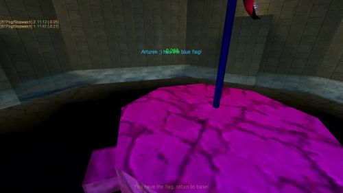 Unreal Tournament 99 First Person gameplay screenshot 9 of 11 - Map: CTF-BT-(S)SmallFall-dbl.unr - Demo: e58c606a-c6cb-4dfa-88f2-a8ef813d6545.dem - Gameplay match